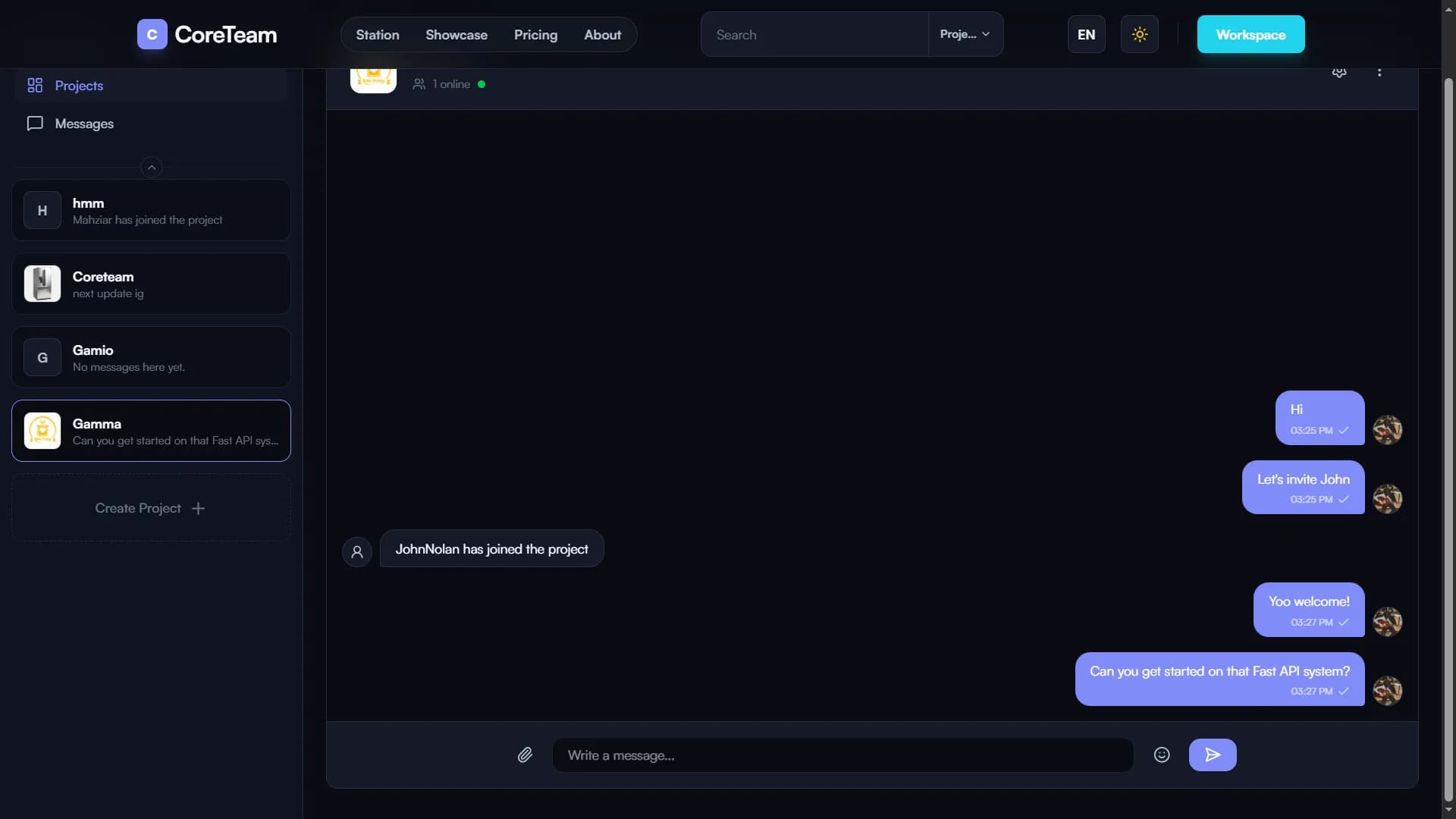 CoreTeam interface screen 14