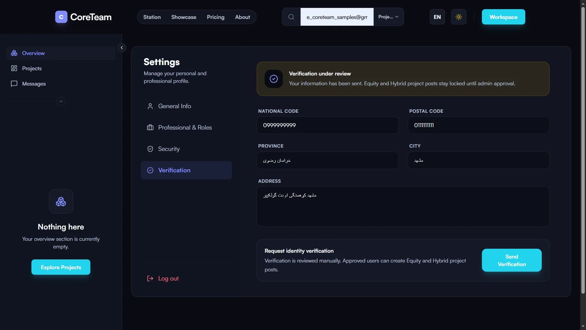 CoreTeam interface screen 9