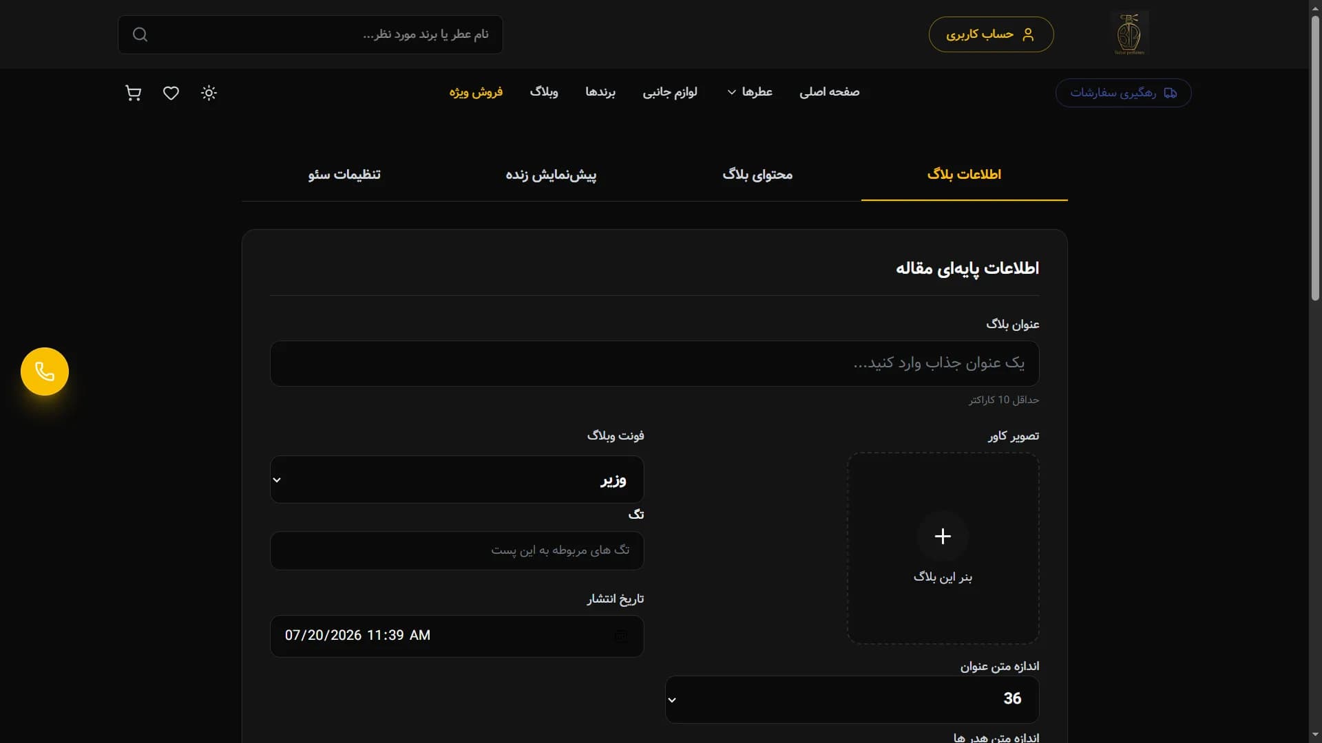 Custom Blog CMS interface